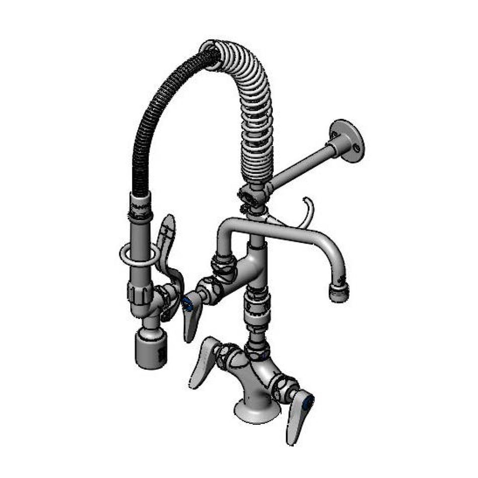 T&S Mini-PRU: Single Hole Deck Mount w/ B-0107-C, 8" ADF Nozzle, Vacuum Breaker, & Ceramas