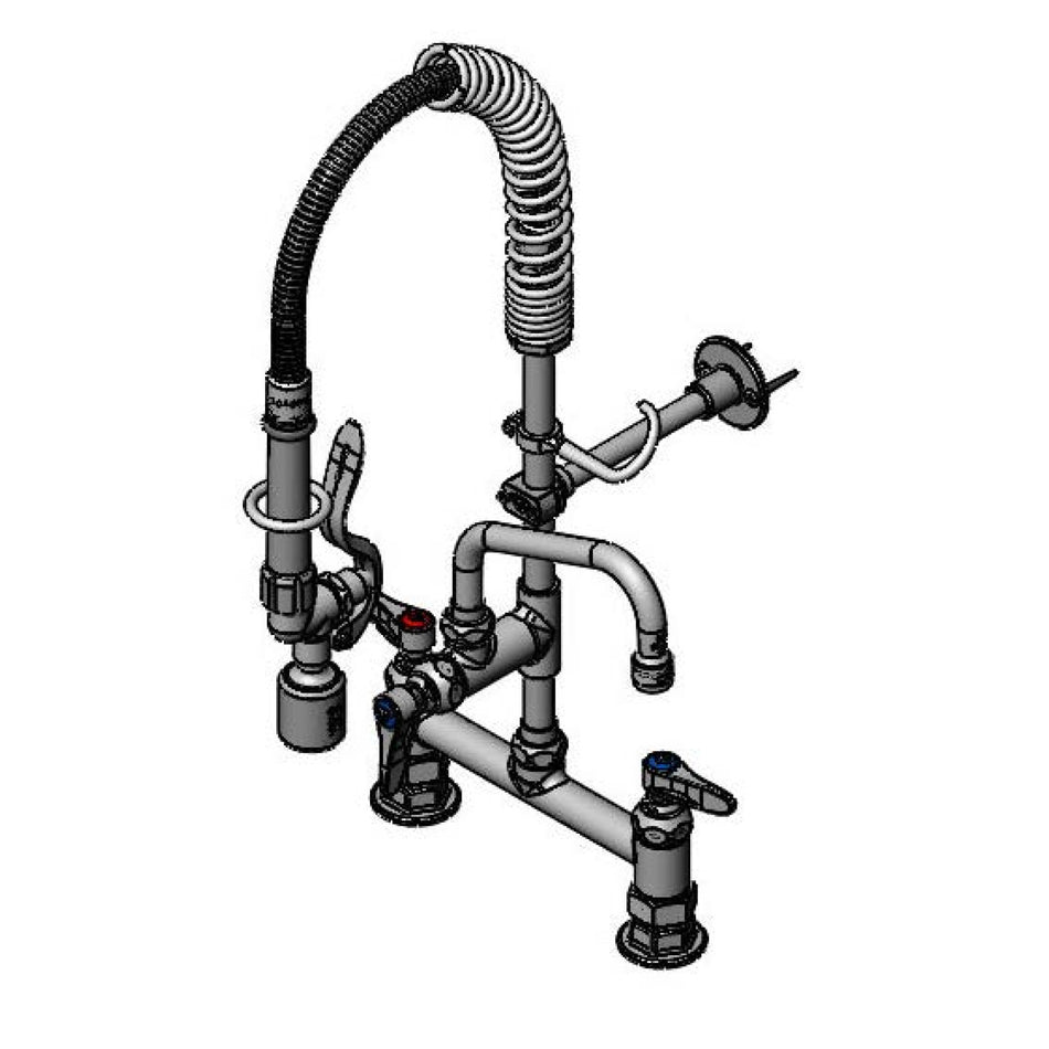 T&S Mini-Pre-Rinse unit w/ B-0107-C, 6" Swivel Nozzle, Lever Handles, Wall Bracket "MINI PRE-RINSE UNIT"