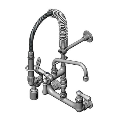 T&S Brass MPY-8WCV-08-CR 8" Swing Nozzle 8" Wall Mount Mini Pre-Rinse - Vacuum Breaker & Cerama