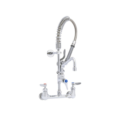 T&S Brass MPY-8WLN-08-CR 8" Swing Nozzle 8" Wall Mount Mini Pre-Rinse - Cerama Cartridges & Lever Handles