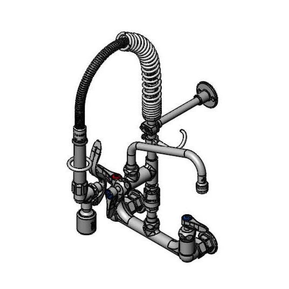 T&S Mini-PRU: 8" Wall Mount Base Faucet, B-0107-C, VB, 8" ADF Nozzle, Ceramas