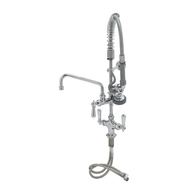 T&S Brass MPZ-2DCN-08-CR 8" Swing Nozzle Single Hole Deck Mount Mini Pre-Rinse - Club Handles & Cerama Cartridges