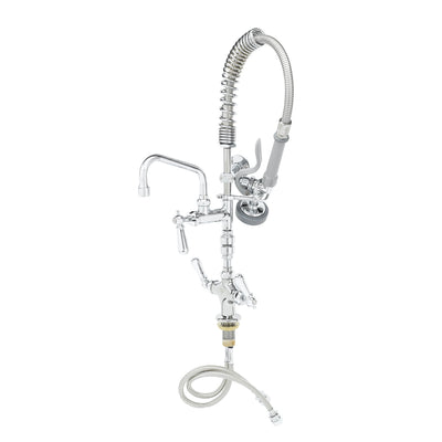 T&S Brass MPZ-2DCV-06-CR 6" Swing Nozzle Single Hole Deck Mount Mini Pre-Rinse - Vacuum Breaker & Club Handles