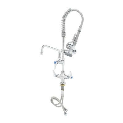T&S Brass MPZ-2DLN-06 24-13/16" H Single Hole Deck Mount Mini Pre-Rinse - 6" Swing Nozzle & Lever Handles