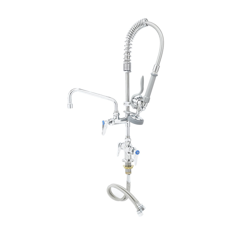 T&S Brass MPZ-2DLN-08-CR 8" Swing Nozzle Single Hole Deck Mount Mini Pre-Rinse - Cerama Cartridges & Lever Handles
