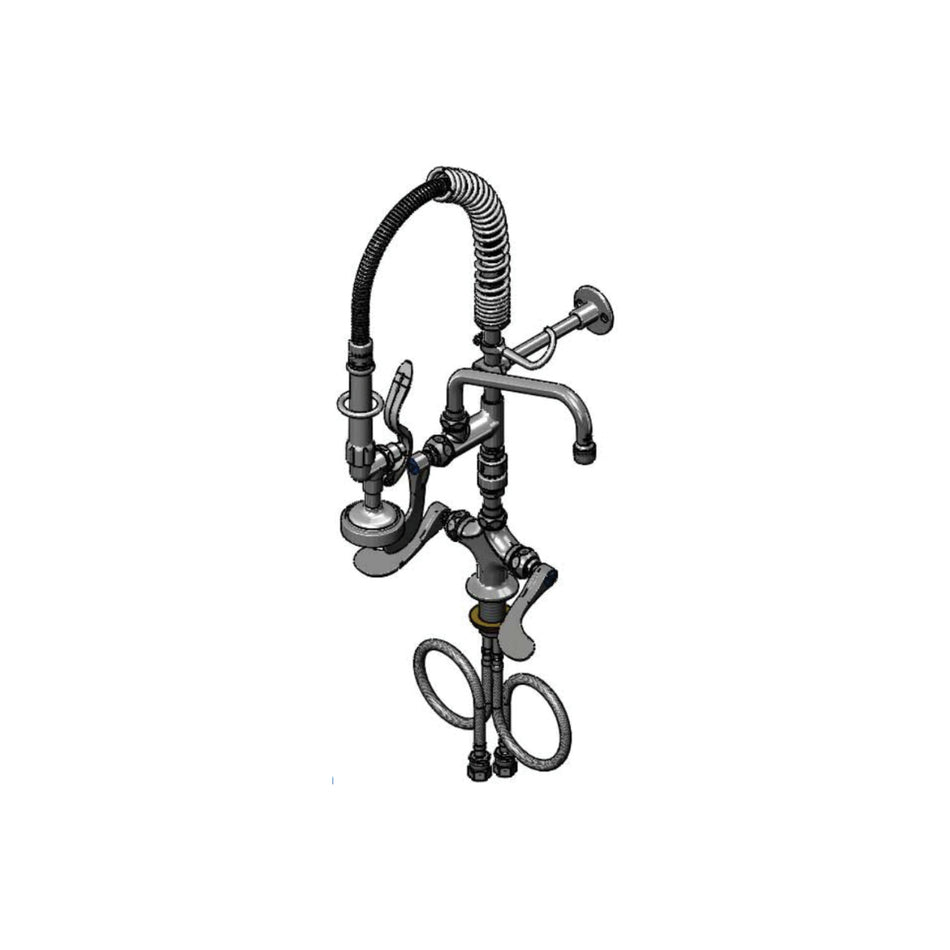 T&S Mini-Pre-Rinse unit w/ B-0107, 8" Swivel Nozzle, Vb, Wrist Handles & Eternas