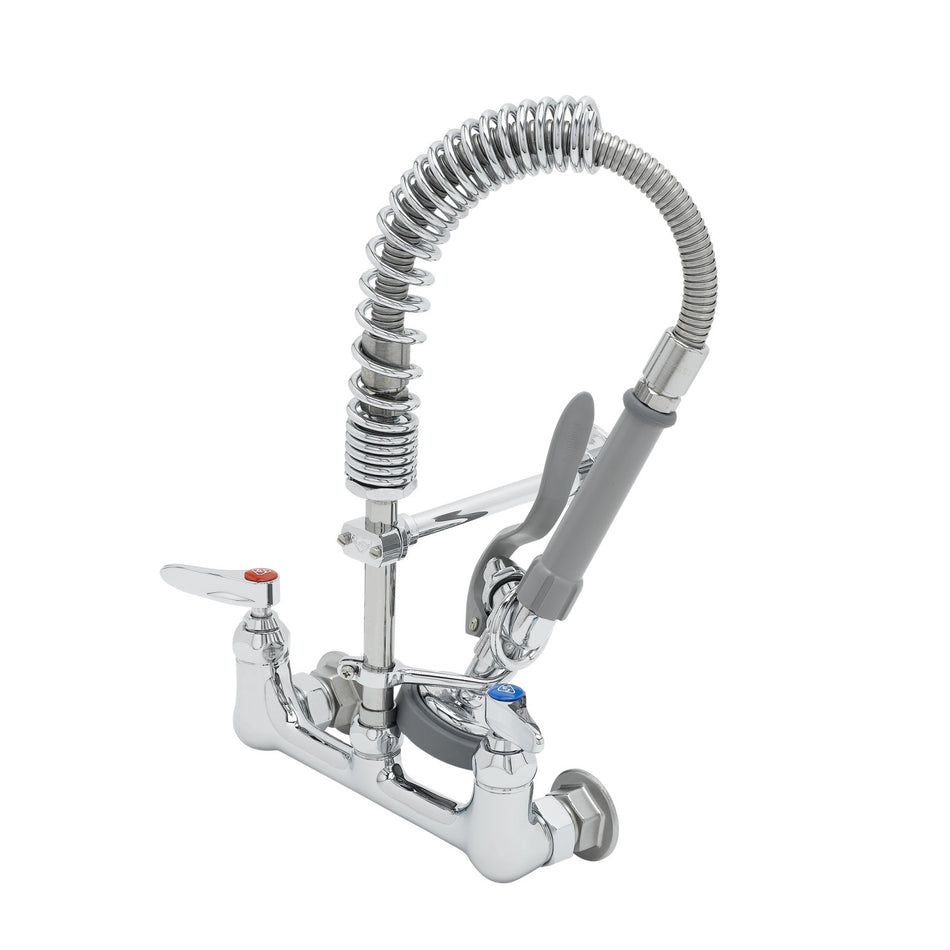 Mini-PRU: 8" Wall Mount, B-0107, 6" EasyInstall Riser, 20" Flex Hose, Lever Handles (Less Add-On Faucet)
