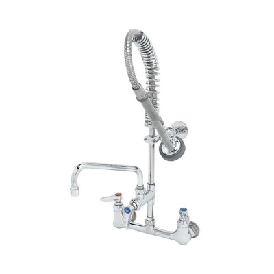 T&S Brass MPZ-8WLN-06 8" Wall Mount Mini Pre-Rinse - 6" Swing Nozzle & Lever Handles (Eterna)