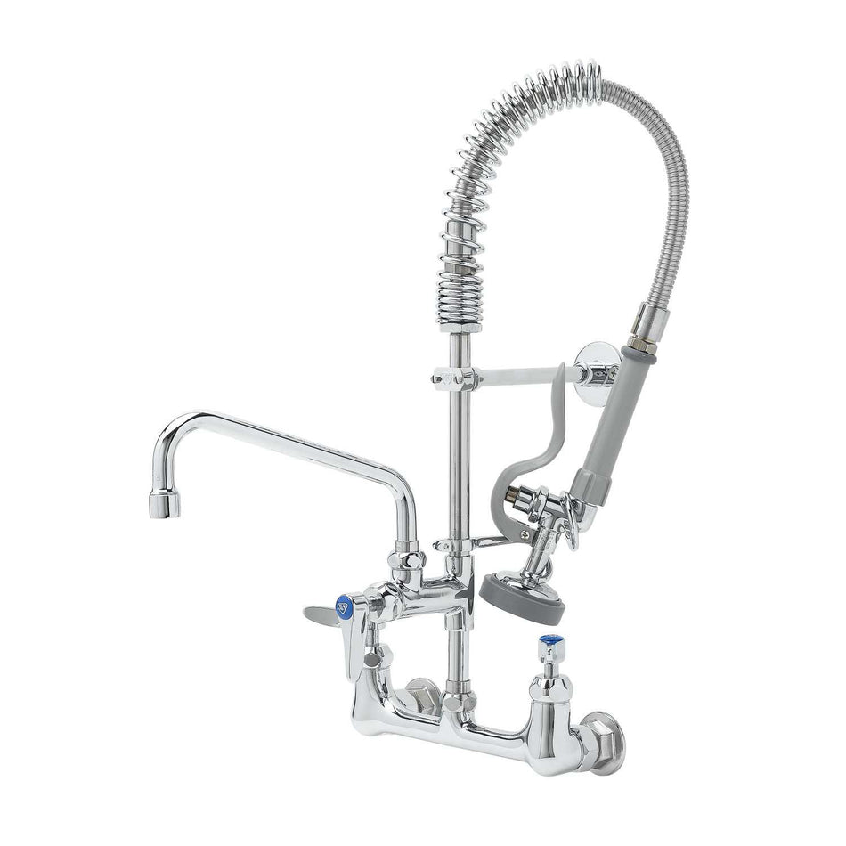 T&S Brass MPZ-8WLN-08-CR 8" Wall Mount Mini Pre-Rinse - 8" Nozzle & Lever Handles (Cerama)