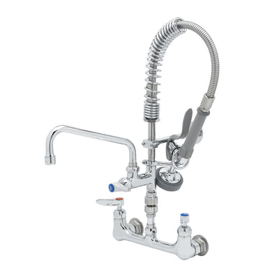 T&S Brass MPZ-8WLV-08-CR 8" Wall Mount Mini Pre-Rinse - 8" Nozzle, Vacuum Breaker & Cerama