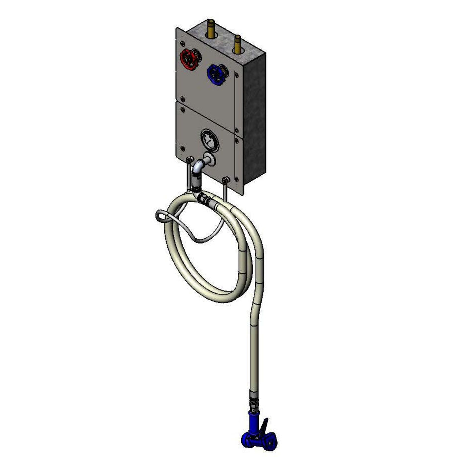 T&S Brass MV-0771-12R 3/4" Washdown Station in Recessed Cabinet - 50' Hose & Water Gun