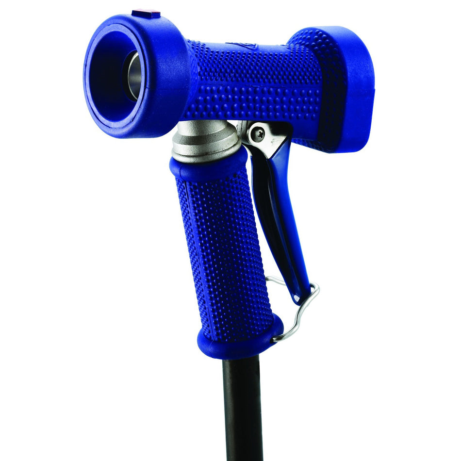 Water Gun, Rear Trigger, 7/16" Orifice, w/out Coupling, Stainless Steel, Blue Rubber Cover