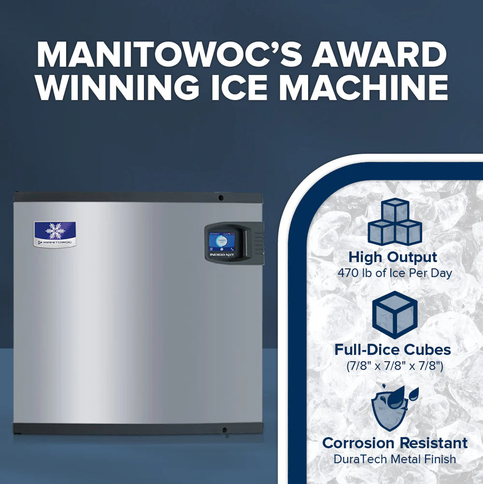 Manitowoc Ice IDT0450A 30" Indigo NXT™ Full Cube Ice Machine Head - 470 lb/24 hr, Air Cooled, 115v/1ph