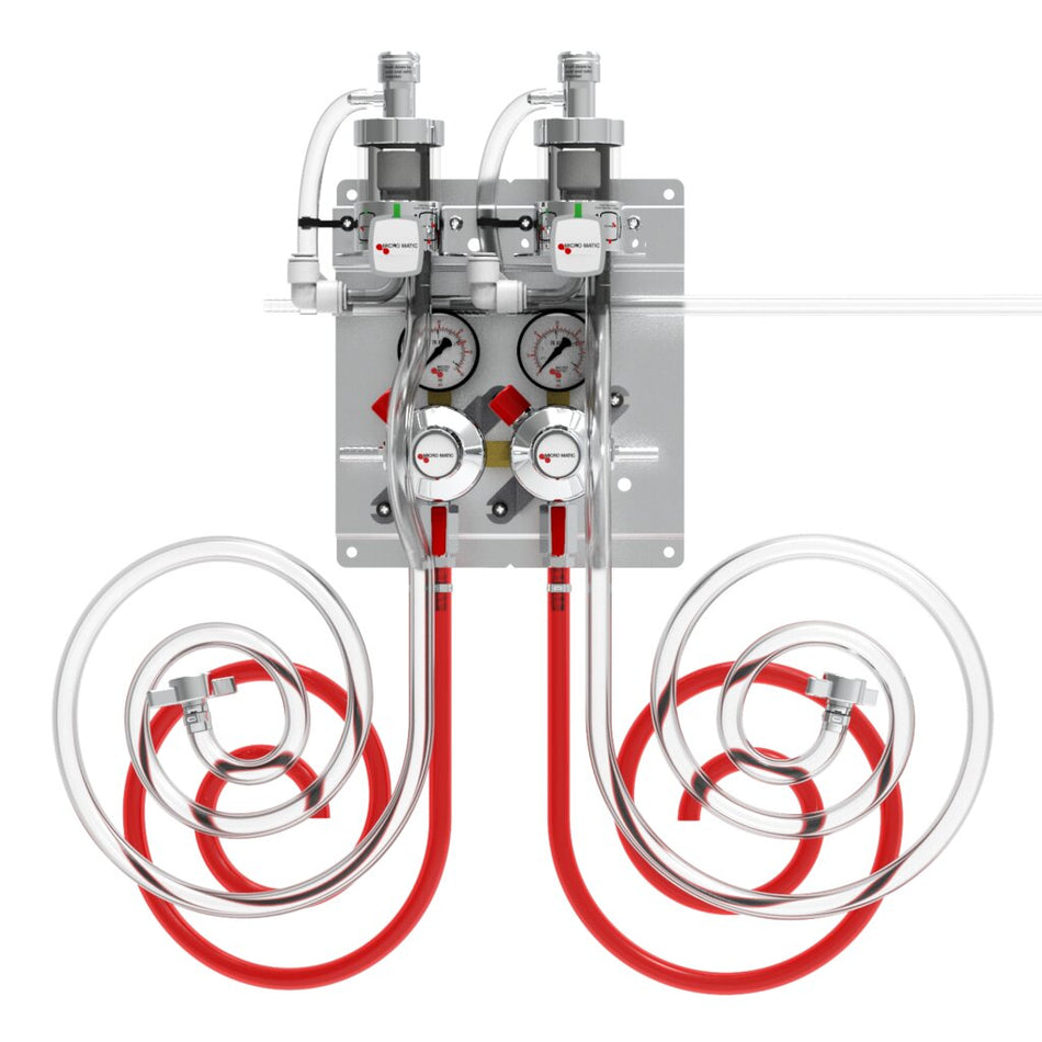 Micro Matic RPK-2-PP Double Gauge Secondary Regulator Panel w/ 3/8" Hoses