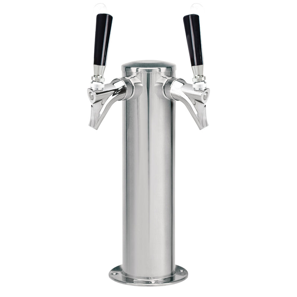 Micro Matic 1689-K Dual Faucet Kombucha Tower – 3" Column – Polished Stainless Steel – Air Cooled – NSF Certified