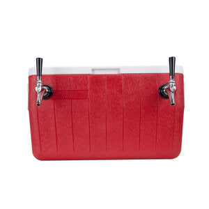 Micro Matic CB482R-304 48 Quart Coil Cooler with Faucets and Drain - Red