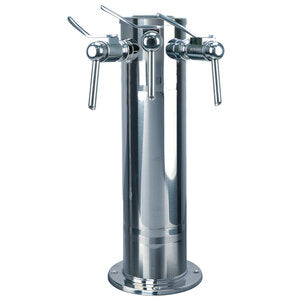 Micro Matic DS-143-PSS-W 4 Inch Countertop Air Cooled Draft Wine Dispensing Tower Stainless Steel with 3 Faucets