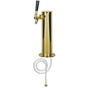 Micro Matic D4743T-PVD Single Faucet Beer Tower – 3" Column – PVD Brass Finish – Air-Cooled – Commercial Draft System