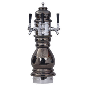 Black Forest Ceramic 3 Tap Tower – Air Cooled – Heirloom Silver