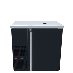 Micro Matic MDD36W-E 36-3/4 Inch Dual Temperature Wine Cooler Dispenser Electric Stainless Steel with Hinged Door