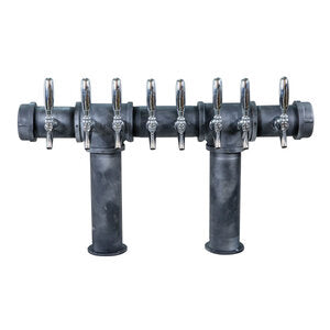 Micro Matic CP-U-8 16 Inch Air Cooled Draft Beer Tower Cast Iron Cerakote Finish 8 Faucet