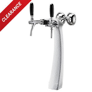 Micro Matic FALCO2-C-F-M Falco Ice Dual Faucet Draft Beer Tower – Glycol Cooled – Chrome Finish – Medallion – Commercial Grade