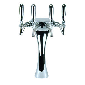 Micro Matic A-G5-4-C-A Air-Cooled Draft Beer Tower with 4 Faucets Chrome Finish