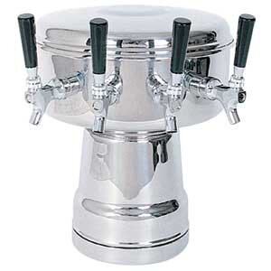 Micro Matic MTB-4PSS 12 Inch Air Cooled Draft Beer Tower Countertop Stainless Steel
