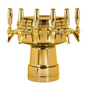 Micro Matic MTB-6BRKR 12 Inch Mushroom Draft Beer Tower Glycol Cooled Countertop Brass