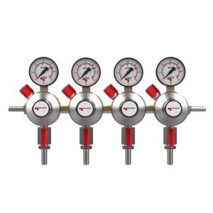 Premium Plus 4 Way Secondary CO2 Regulator - Low Pressure - 0-60 PSI - 4 Gauge - 4 Products