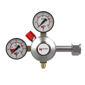 Micro Matic 942-PP CO2 Regulator 110 MAX PSI Gas Pressure Regulator Stainless Steel