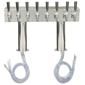 8-Tap Air-Cooled Beer Tower - Micro Matic DPT38PSS-PL 24" Stainless Steel Pass-Thru T-Tower