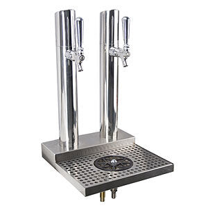 Micro Matic BS-SKY-2PSSKR 12 Inch Glycol Cooled Draft Beer Station Countertop Stainless Steel with Integrated Drip Pan