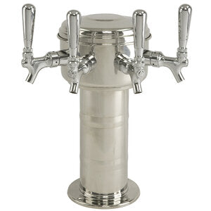 Micro Matic MTM-4PSSKR 7-5/16 Inch Diameter Glycol Cooled Draft Beer Tower Countertop Stainless Steel