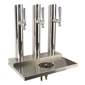 Skyline Triple Faucet Beer Tower Station – Stainless Steel – Glass Rinser