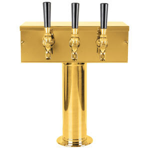 Micro Matic D7743PVD 12 Inch Countertop Air-Cooled Draft Beer Tower Brass