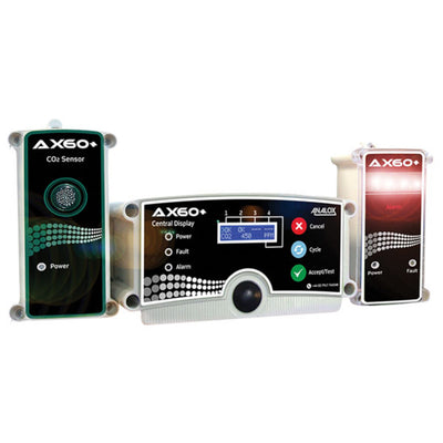 Analox Ax60+ CO2 Leak Detector Kit - NFPA/IFC/OSHA Compliant Wall-Mount Monitor