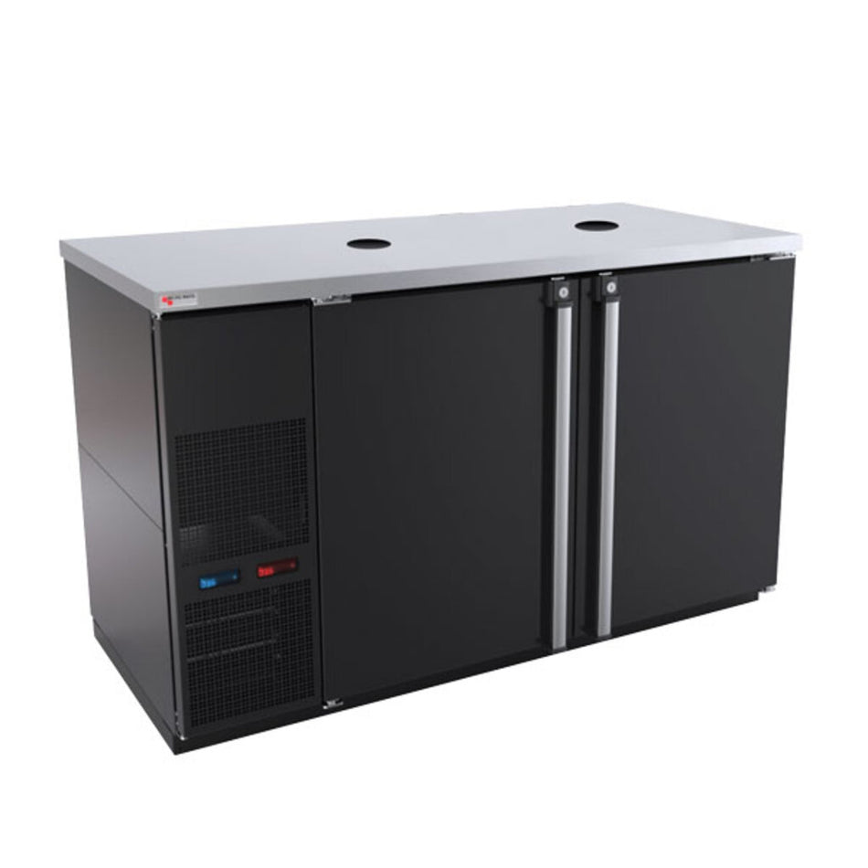 Micro Matic MBB58BC-E 59 1/2" Kegerator Beer Dispenser w/ (8) 1/6 Slim Keg Capacity - No Tap Kit, Black, 115v