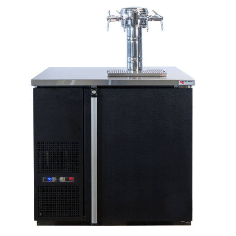 Micro Matic MDD36W-E-E 36-Inch Self-Contained Wine Cooler Dispenser Stainless Steel with Lock