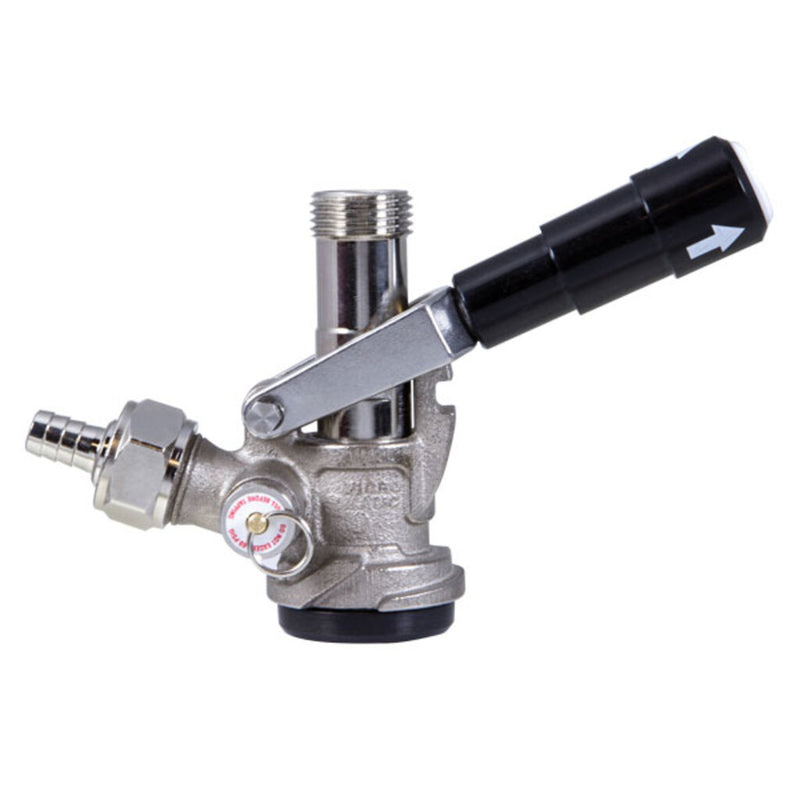 Micro Matic 7485BS D System Keg Coupler 304 Stainless Steel Probe and Chrome-plated Brass Body Black
