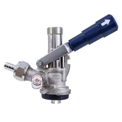 Micro Matic 7486BB 3.5 Inch S System Keg Coupler with Chrome-plated Brass Body and Probe Blue