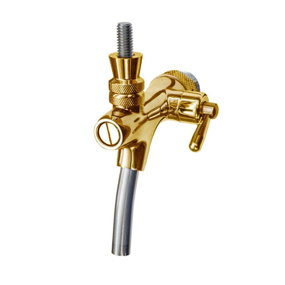 Micro Matic European Flow Control Beer Faucet – Self Closing – PVD Gold – 304 Stainless Steel | Precision Pouring with Style