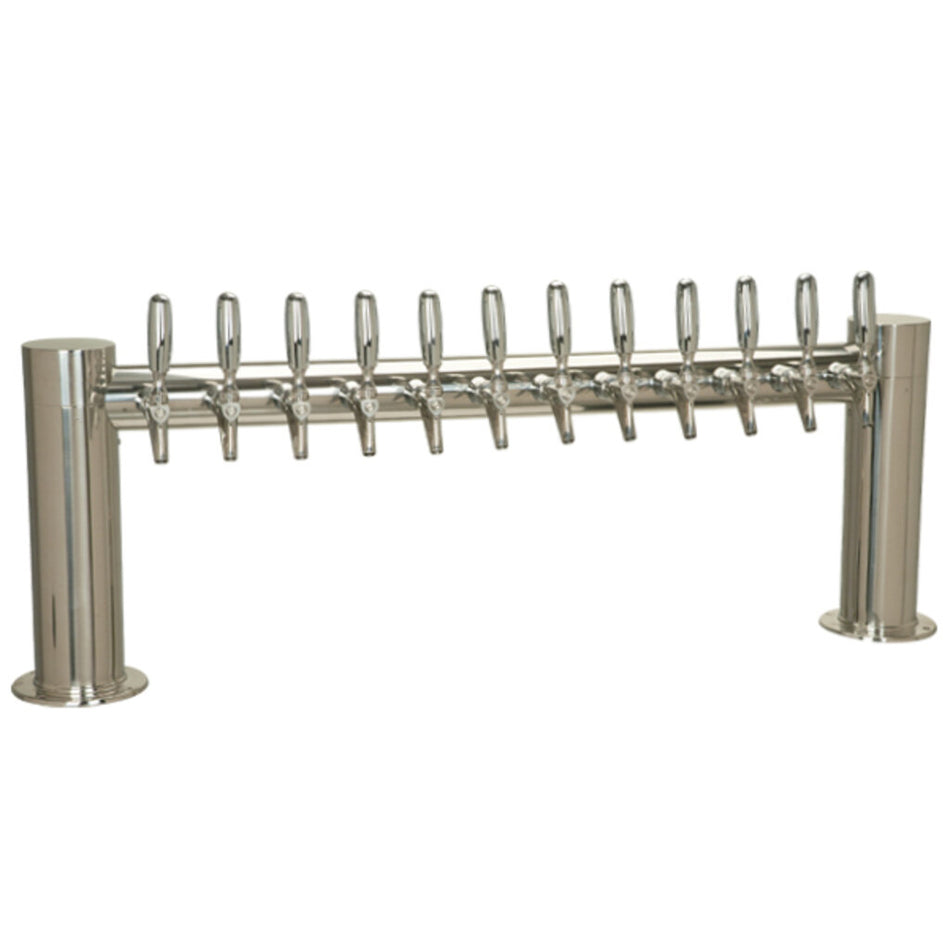 Micro Matic METRO-H-12PSSKR Countertop Metropolis "H" Draft Beer Tower w/ (12) Faucets - Glycol Cooled, Stainless Steel