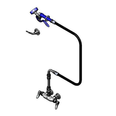 T&S Brass P3-3WESV00MZZUY 60" SS Hose 3-3/8" Wall Mount Pet Grooming Faucet - B-0230-K Kit & Vacuum Breaker