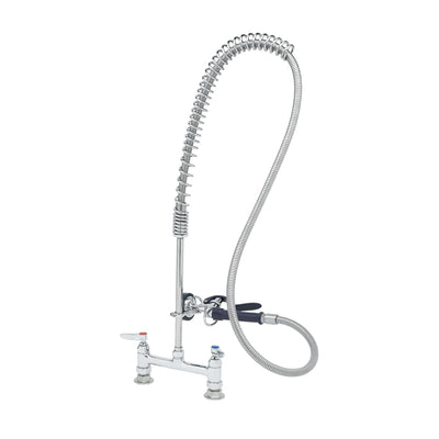 T&S Brass P3-8DOSN00PZLXB 12" Riser 8" Deck Mount Pet Grooming Unit - Spring Action & EB-0107-035 Valve