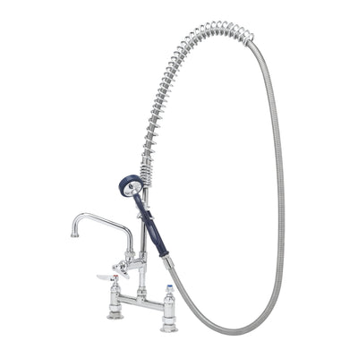 T&S Brass P3-8DOSN06PZLXA 6" Swing Nozzle 8" Deck Mount Pet Grooming Unit - 8" Riser & EB-0107-035 Valve
