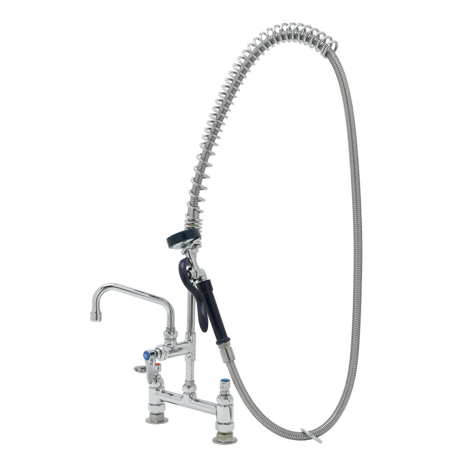 T&S Brass PB-8DOSN06PZLXA 6" Swing Nozzle 8" Deck Mount Pet Grooming Unit - 8" Riser & Spring Action