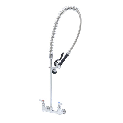 T&S Brass PB-8WOSN00KZLZC Spring Action 8" Wall Mount Pet Grooming Unit - EB-0107 Spray Valve
