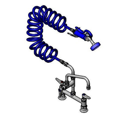 T&S Brass PG-8DSAN-08 8" Deck Mount Pet Grooming Faucet - 8" Add-On Nozzle & Aluminum Spray Valve