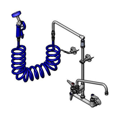 T&S Brass PG-8WOAN-12 8" Wall Mount Overhead Pet Grooming Unit - 12" Swing Nozzle & Aluminum Spray Valve